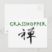 Grasshopper mit dem Symbol "Zen" Postkarte (Vorne/Hinten)