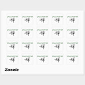 Grasshopper mit dem Symbol "Zen" Quadratischer Aufkleber (Blatt)