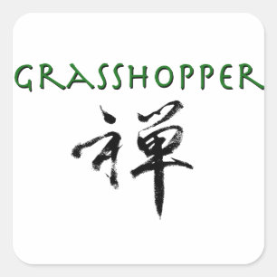 Grasshopper mit dem Symbol "Zen" Quadratischer Aufkleber