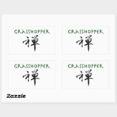 Grasshopper mit dem Symbol "Zen" Rechteckiger Aufkleber (Blatt)