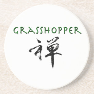 Grasshopper mit dem Symbol "Zen" Sandstein Untersetzer