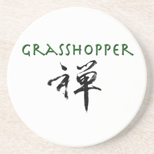 Grasshopper mit dem Symbol "Zen" Sandstein Untersetzer (Vorne)
