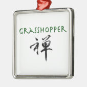 Grasshopper mit dem Symbol "Zen" Silbernes Ornament (Links)