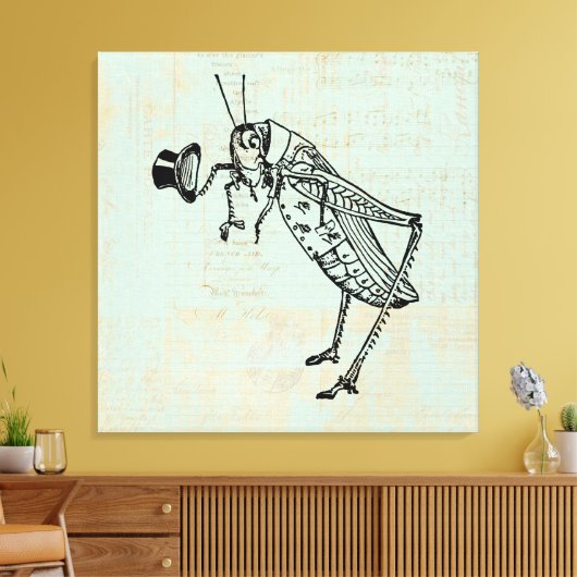 Grasshopper mit Top Hat Leinwanddruck (Insitu (Wohnzimmer))
