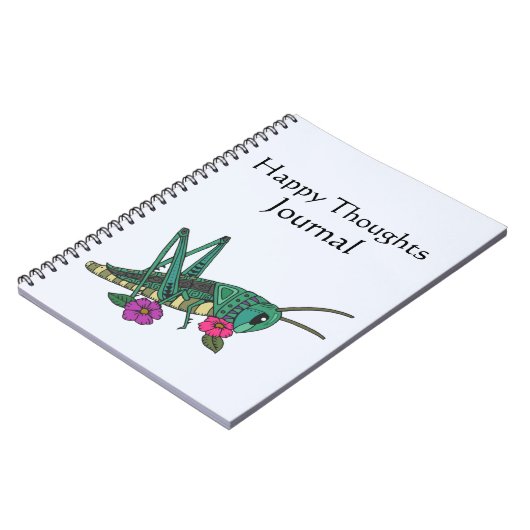 Grasshopper Motif Happy Thoughts Journal Notizblock (Linke Seite)