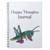 Grasshopper Motif Happy Thoughts Journal Notizblock (Vorderseite)