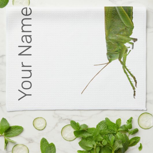 Grasshopper oder Retro-Insekt Geschirrtuch (Gefaltet)