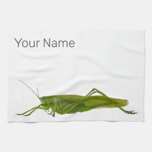 Grasshopper oder Retro-Insekt Geschirrtuch