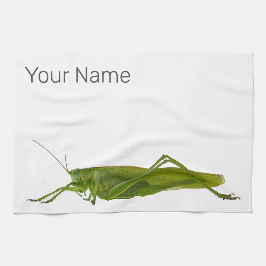 Grasshopper oder Retro-Insekt Geschirrtuch (Horizontal)