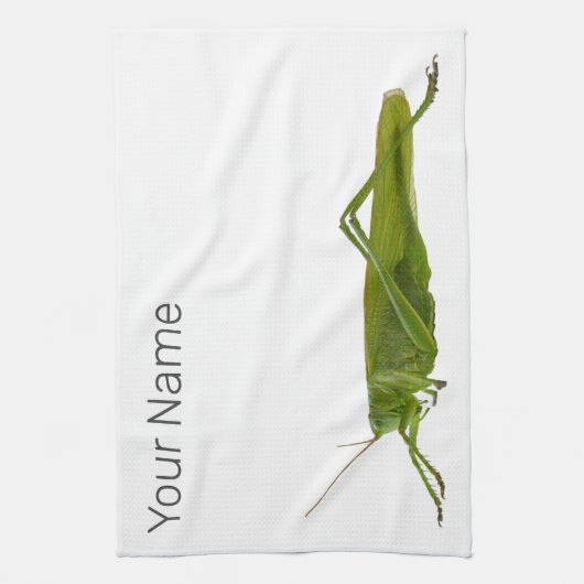 Grasshopper oder Retro-Insekt Geschirrtuch (Vertikal)