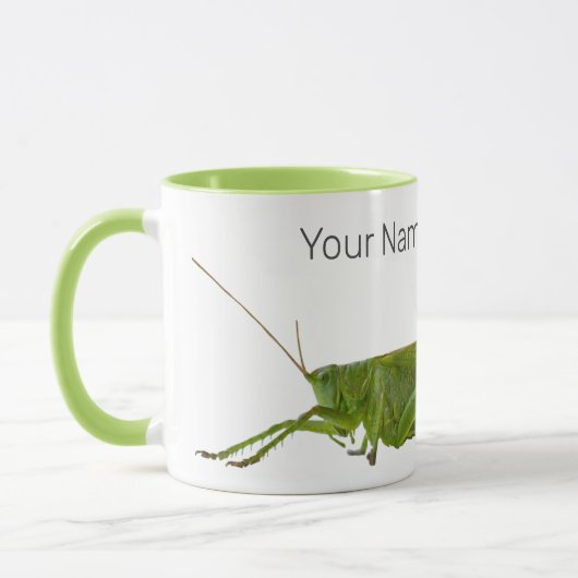 Grasshopper oder Retro-Insekt Tasse (Links)