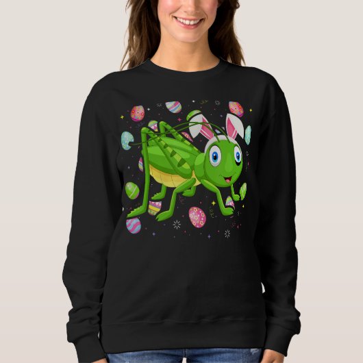 Grasshopper Ostereier Funny Grasshopper Ostern Sweatshirt (Vorderseite)