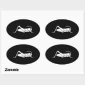 Grasshopper Ovaler Aufkleber (Blatt)