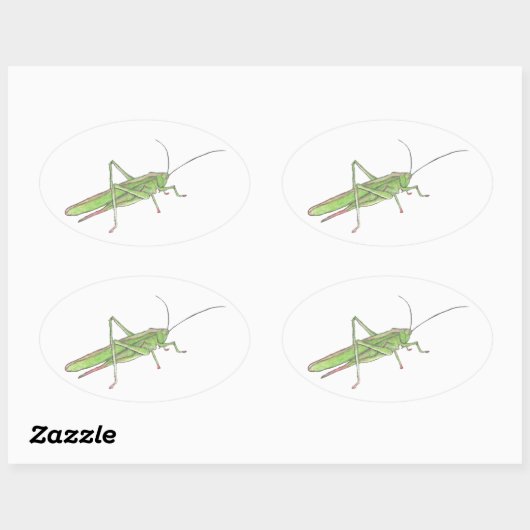 Grasshopper Ovaler Aufkleber (Blatt)