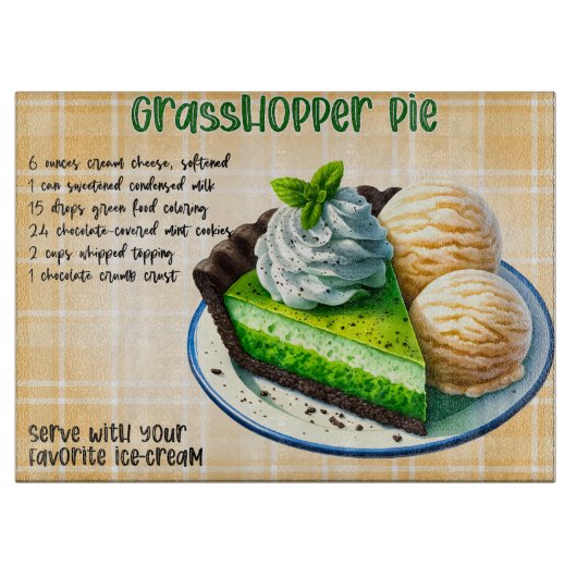 Grasshopper Pie Rezept Schneidebrett (Vorderseite)