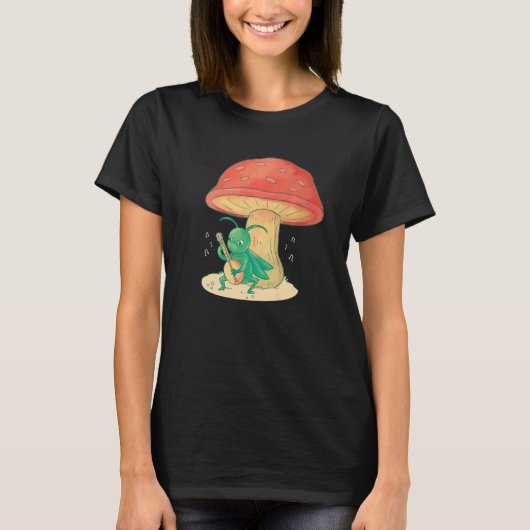 Grasshopper Playing Banjo Bug Instrument Music Fun T-Shirt (Vorderseite)