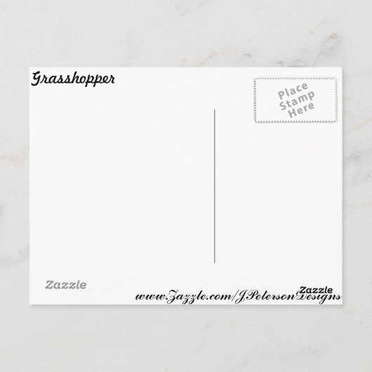 Grasshopper Postkarte (Rückseite)