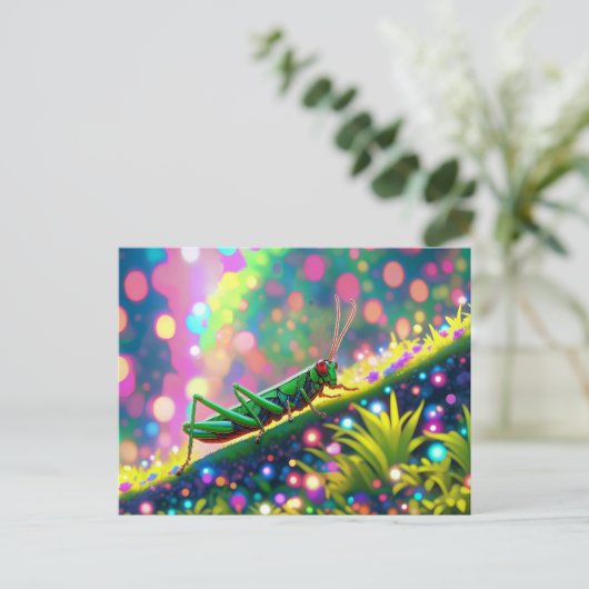 Grasshopper Postkarte (Stehend Vorderseite)