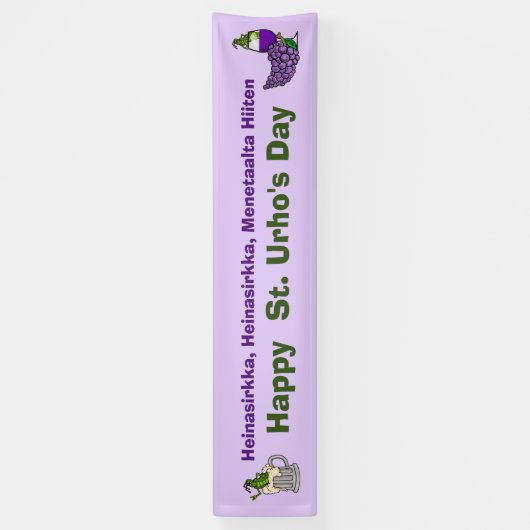 Grasshopper, Trauben & Biere St. Urho Banner (Vertikal)