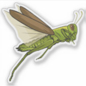 Grasshopper Vector Jumping Illustration Aufkleber (Vorderseite)