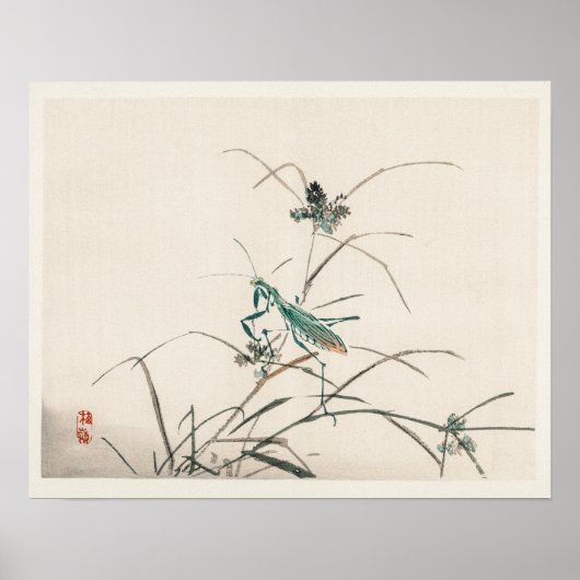 Grasshopper von Kōno Bairei (1844-1895) Poster (Vorne)