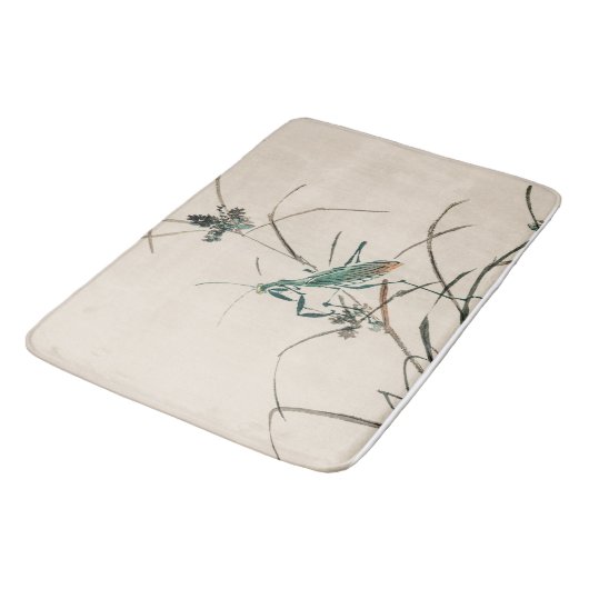 Grasshopper von Kōno Bairei Bath Mat Badematte (Schrägansicht)