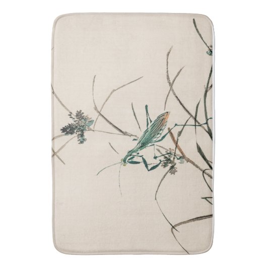 Grasshopper von Kōno Bairei Bath Mat Badematte (Vorderseite Vertikal)