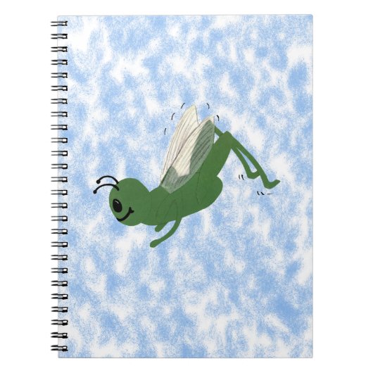 Grasshopper Whimsical Cartoon Art Notizblock (Vorderseite)