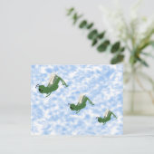 Grasshopper Whimsical Cartoon Art Postkarte (Stehend Vorderseite)