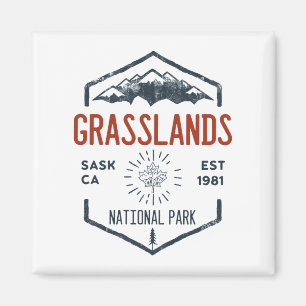 Grasslands National Park Canada Vintage Distressed Magnet