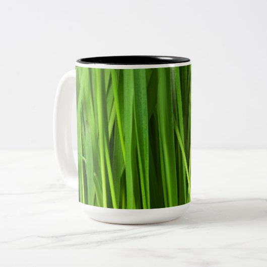 Grasstrahlen Zweifarbige Tasse (Vorderseite Links)