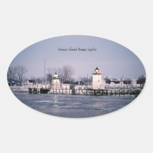Grassy Island Range Lights Aufkleber