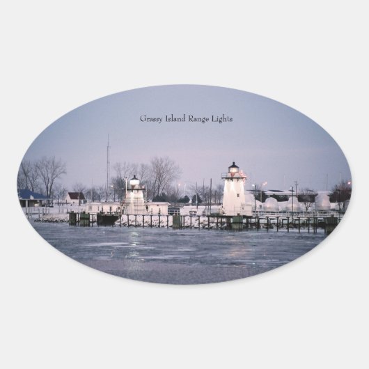 Grassy Island Range Lights Aufkleber (Vorderseite)