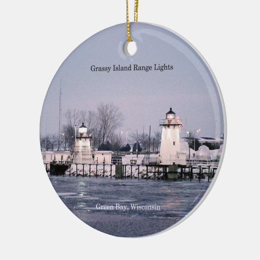 Grassy Island Range Lights Ornament (Links)