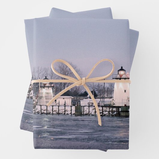 Grassy Island Range Lights Packpapier Geschenkpapier Set (Beispiel)