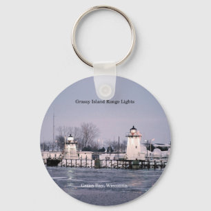 Grassy Island Range Lights Schlüsselkette Schlüsselanhänger
