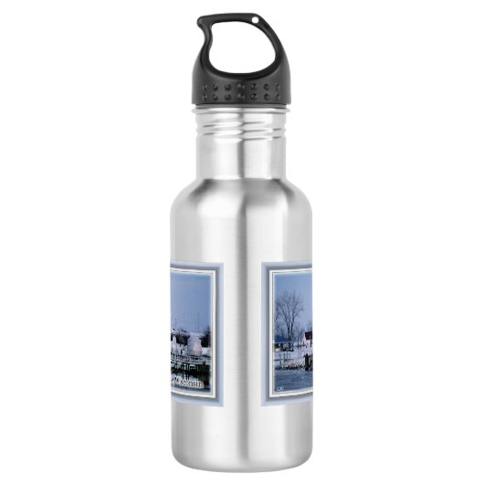 Grassy Island Range Lights Wasserflasche (Rückseite)