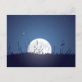 Grassy Moonrise Postkarte (Vorderseite)