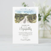 Grassy Road Beileid Danke Karte (Stehend Vorderseite)