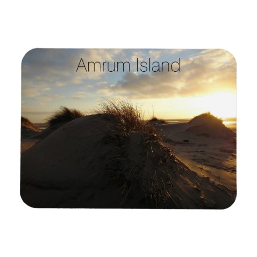 Grassy Sand Dunes at Sunset, Amrum Island, Deutsch Magnet (Horizontal)