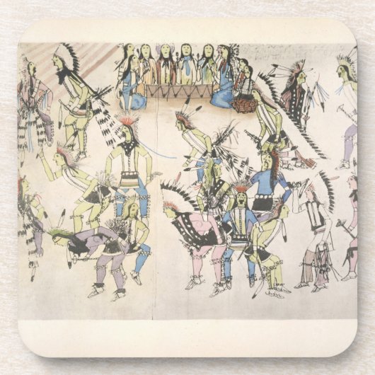 Grastanz (Tinte auf Papier) Untersetzer (Vorderseite)