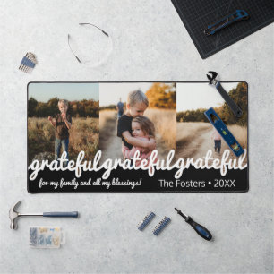Gratea Black and White Script 3 Foto Custom Schreibtischunterlage