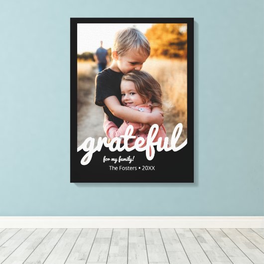Gratea Black and White Script Custom Foto Leinwanddruck (Insitu (Holzboden))