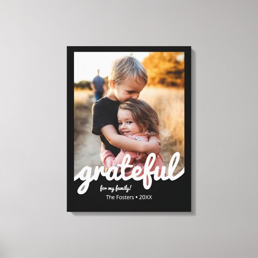 Gratea Black and White Script Custom Foto Leinwanddruck (Vorderseite)