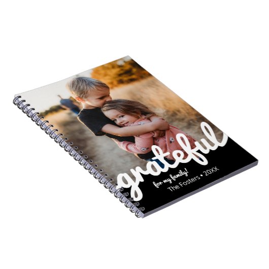 Gratea Black and White Script Custom Foto Notizblock (Rechte Seite)