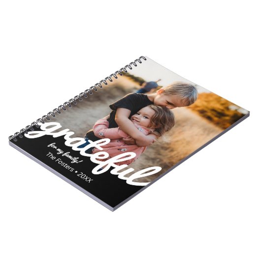 Gratea Black and White Script Custom Foto Notizblock (Linke Seite)