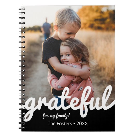 Gratea Black and White Script Custom Foto Notizblock (Vorderseite)