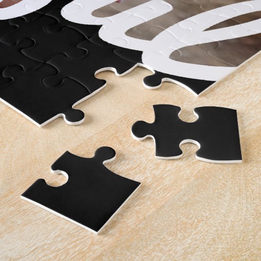 Gratea Black and White Script Custom Foto Puzzle (Seite)