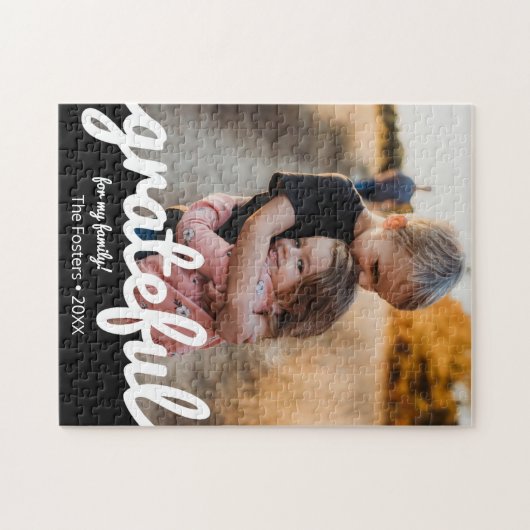 Gratea Black and White Script Custom Foto Puzzle (Horizontal)