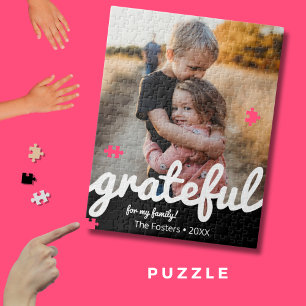 Gratea Black and White Script Custom Foto Puzzle